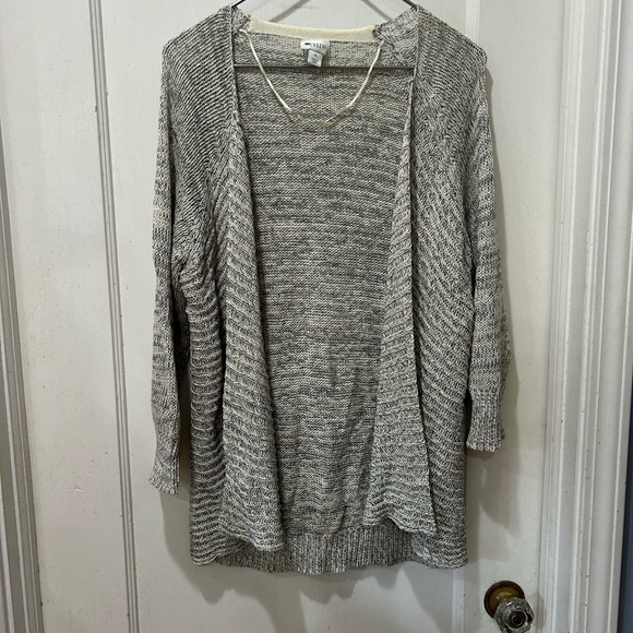 Stylus Women XL Ivory Navy Open Cardigan Sweater - Picture 1 of 7